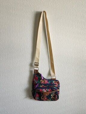 Lily Bloom Vibrant Owl Paisley Crossbody Bag